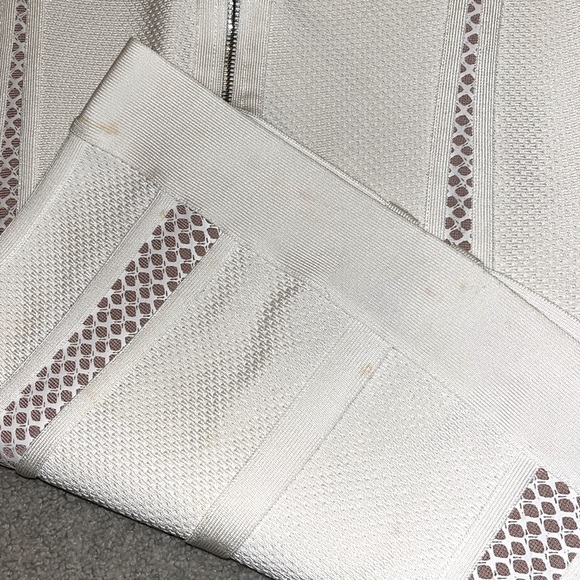 Herve Leger Cocktail Dress Bridal Shower - Sheath with Mesh Inserts - Picture 6 of 11